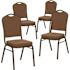 Carnegy Avenue Coffee Fabric/Gold Vein Frame Banquet Stack Chair (Set of 4)