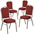 Carnegy Avenue Burgundy Fabric/Gold Vein Frame Banquet Stack Chair (Set of 4)