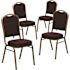 Carnegy Avenue Burgundy Patterned Fabric/Gold Frame Banquet Stack Chair (Set of 4)