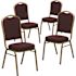 Carnegy Avenue Burgundy Patterned Fabric/Gold Frame Banquet Stack Chair (Set of 4)