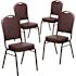 Carnegy Avenue Brown Vinyl/Copper Vein Frame Banquet Stack Chair (Set of 4)