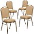 Carnegy Avenue Beige Patterned Fabric/Gold Frame Banquet Stack Chair (Set of 4)
