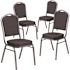 Carnegy Avenue Black Patterned Fabric/Silver Vein Frame Banquet Stack Chair (Set of 4)