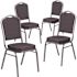 Carnegy Avenue Black Patterned Fabric/Silver Vein Frame Banquet Stack Chair (Set of 4)