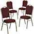Carnegy Avenue Burgundy Fabric/Gold Frame Banquet Stack Chair (Set of 4)