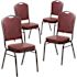 Carnegy Avenue Burgundy Vinyl/Silver Vein Frame Banquet Stack Chair (Set of 4)