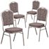 Carnegy Avenue Herringbone Fabric/Silver Frame Banquet Stack Chair (Set of 4)
