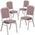 Carnegy Avenue Gray Dot Fabric/Silver Frame Banquet Stack Chair (Set of 4)