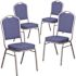 Carnegy Avenue Blue Fabric/Silver Frame Banquet Stack Chair (Set of 4)