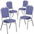 Carnegy Avenue Blue Fabric/Silver Frame Banquet Stack Chair (Set of 4)