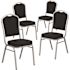 Carnegy Avenue Black Fabric/Silver Frame Banquet Stack Chair (Set of 4)