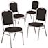 Carnegy Avenue Black Fabric/Silver Frame Banquet Stack Chair (Set of 4)