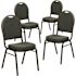 Carnegy Avenue Green Patterned Fabric/Gold Vein Frame Banquet Stack Chair (Set of 4)