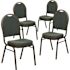 Carnegy Avenue Green Patterned Fabric/Gold Vein Frame Banquet Stack Chair (Set of 4)