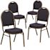 Carnegy Avenue Navy Patterned Fabric/Gold Frame Banquet Stack Chair (Set of 4)