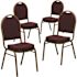 Carnegy Avenue Burgundy Patterned Fabric/Gold Frame Banquet Stack Chair (Set of 4)