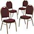 Carnegy Avenue Burgundy Patterned Fabric/Gold Frame Banquet Stack Chair (Set of 4)