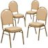 Carnegy Avenue Beige Patterned Fabric/Gold Frame Banquet Stack Chair (Set of 4)