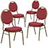 Carnegy Avenue Burgundy Patterned Fabric/Gold Frame Banquet Stack Chair (Set of 4)