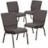 Carnegy Avenue 18.5 in. Dark Gray Fabric/Silver Vein Frame Church Chair (Set of 4)