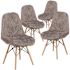 Carnegy Avenue Charcoal Gray Furry Chair (Set of 4)