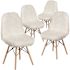 Carnegy Avenue White Furry Chair (Set of 4)