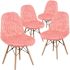 Carnegy Avenue Hermosa Pink Furry Chair (Set of 4)