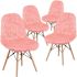 Carnegy Avenue Hermosa Pink Furry Chair (Set of 4)