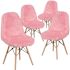Carnegy Avenue Light Pink Furry Chair (Set of 4)