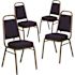 Carnegy Avenue Navy Patterned Fabric/Gold Frame Banquet Stack Chair (Set of 4)