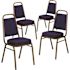Carnegy Avenue Navy Patterned Fabric/Gold Frame Banquet Stack Chair (Set of 4)