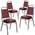 Carnegy Avenue Burgundy Vinyl/Silver Vein Frame Banquet Stack Chair (Set of 4)