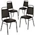 Carnegy Avenue HERCULES Series Trapezoidal Back Stacking Banquet Chair in Black Vinyl and Black Frame (Set of 4)