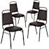 Carnegy Avenue HERCULES Series Trapezoidal Back Stacking Banquet Chair in Black Vinyl and Black Frame (Set of 4)