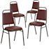 Carnegy Avenue Burgundy Vinyl/Silver Vein Frame Banquet Stack Chair (Set of 4)
