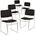 Carnegy Avenue Black Fabric/Chrome Frame Fabric Side Stack Chair (Set of 5)