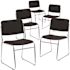 Carnegy Avenue Black Fabric/Chrome Frame Fabric Side Stack Chair (Set of 5)