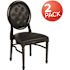 Carnegy Avenue Tufted Black Vinyl/Black Frame Resin King Louis Chair (Set of 2)