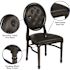 Carnegy Avenue Tufted Black Vinyl/Black Frame Resin King Louis Chair (Set of 2)