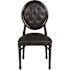 Carnegy Avenue Tufted Black Vinyl/Black Frame Resin King Louis Chair (Set of 2)