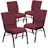 Carnegy Avenue 18.5 in. Burgundy Patterned Fabric/Gold Vein Frame Church Chair (Set of 4)