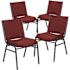 Carnegy Avenue Burgundy Patterned Fabric Fabric Side Stack Chair (Set of 4)