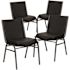 Carnegy Avenue Black Vinyl Vinyl Side Stack Chair (Set of 4)