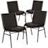 Carnegy Avenue Black Vinyl Vinyl Side Stack Chair (Set of 4)