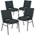 Carnegy Avenue Green Patterned Fabric Fabric Side Stack Chair (Set of 4)