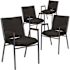 Carnegy Avenue Black Patterned Fabric Fabric Side Stack Chair (Set of 4)