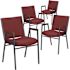 Carnegy Avenue Burgundy Patterned Fabric Fabric Side Stack Chair (Set of 4)