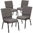 Carnegy Avenue 18.5 in. Gray Fabric/Gold Vein Frame Church Chair (Set of 4)