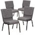 Carnegy Avenue 18.5 in. Gray Fabric/Gold Vein Frame Church Chair (Set of 4)