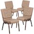 Carnegy Avenue 18.5 in. Beige Fabric/Copper Vein Frame Church Chair (Set of 4)